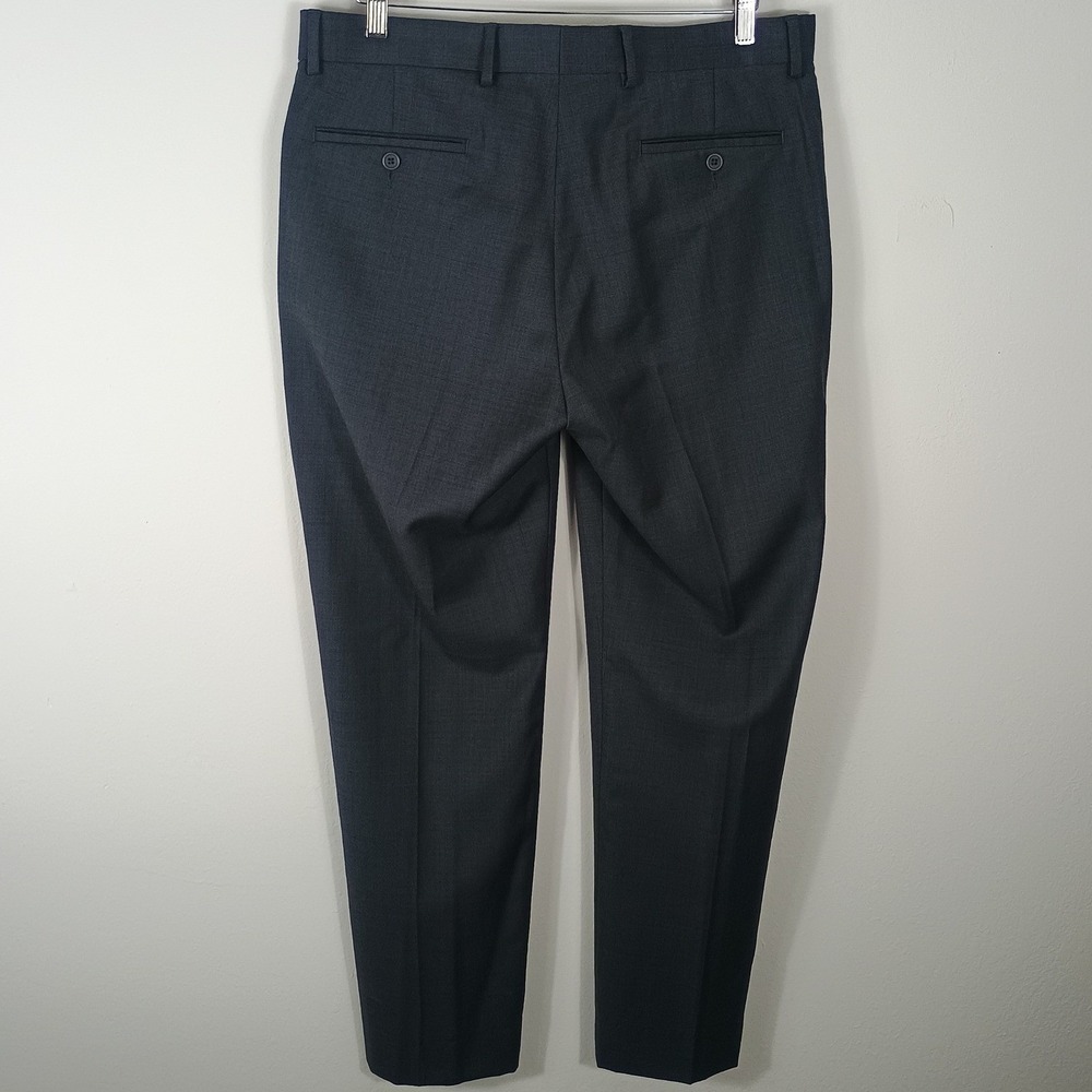Saks Fifth Avenue Dress Pants Mens 34 Gray Solid Modern Professional MT7377BK - Picture 8 of 10